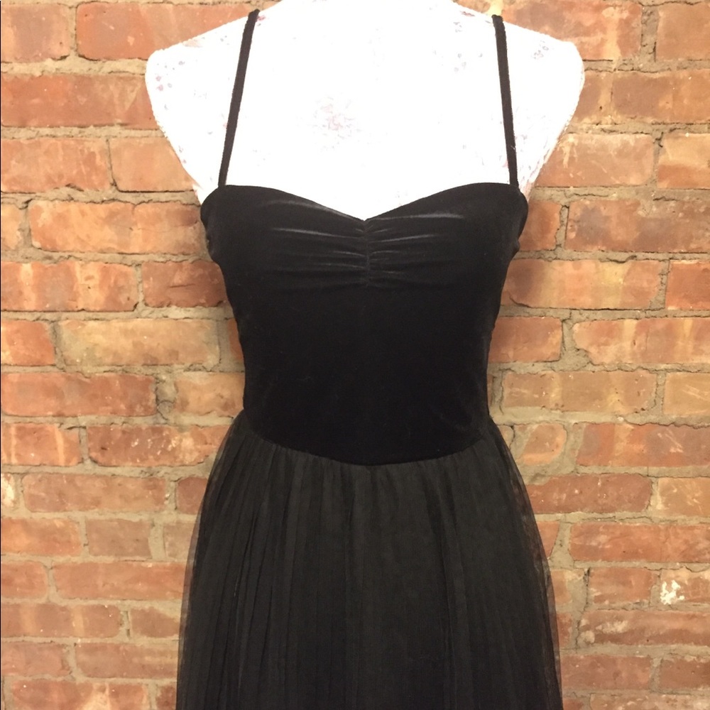 H&M Black velvet top tutu style dress
